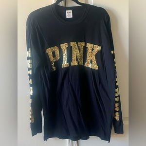 PINK sequin long sleeve tee. Size large.